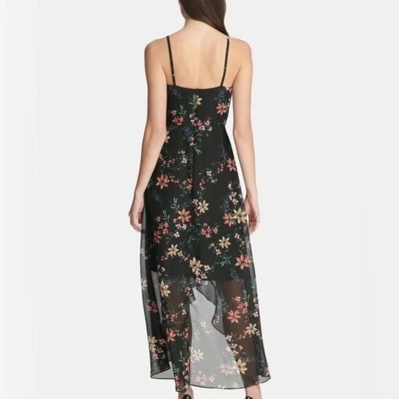 Kensie Floral Chiffon High/Low Ruffle Midi Sun Dress - Size 6. - Picture 2 of 14